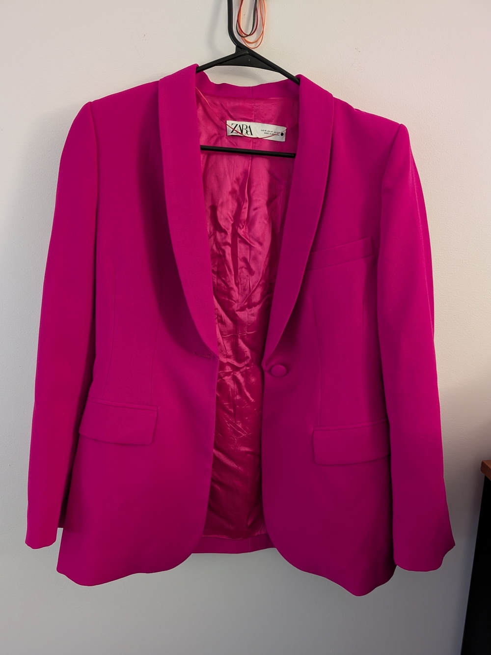 Brand New With Tags ZARA Hot Pink Tailored Blazer & Pants Power Suit Set